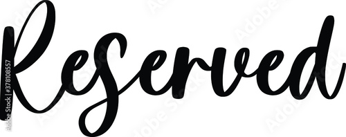 Reserved Typography Black Color Text On White Background photo