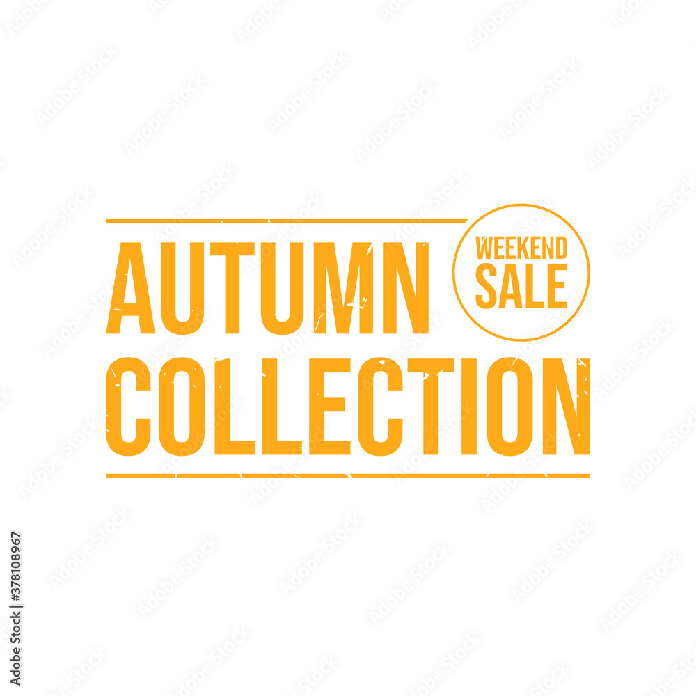 Sale banner autumn rubber stamp