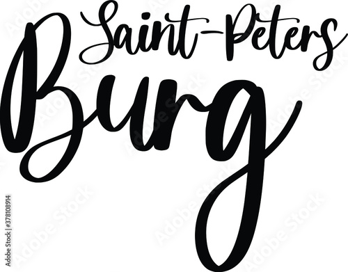 Saint-Peters Burg Typography Black Color Text On White Background