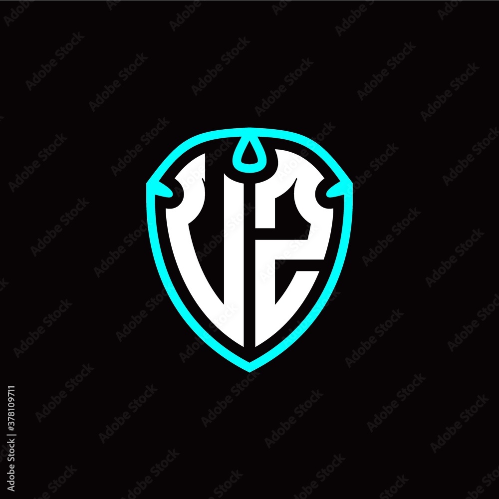 Initial U Z letter with shield modern style logo template vector Initial U Z letter with shield modern style logo template vector