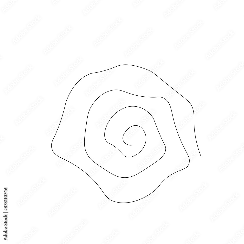 Rose flower one line drawing on white background, vector illustration Rose flower one line drawing on white background, vector illustration