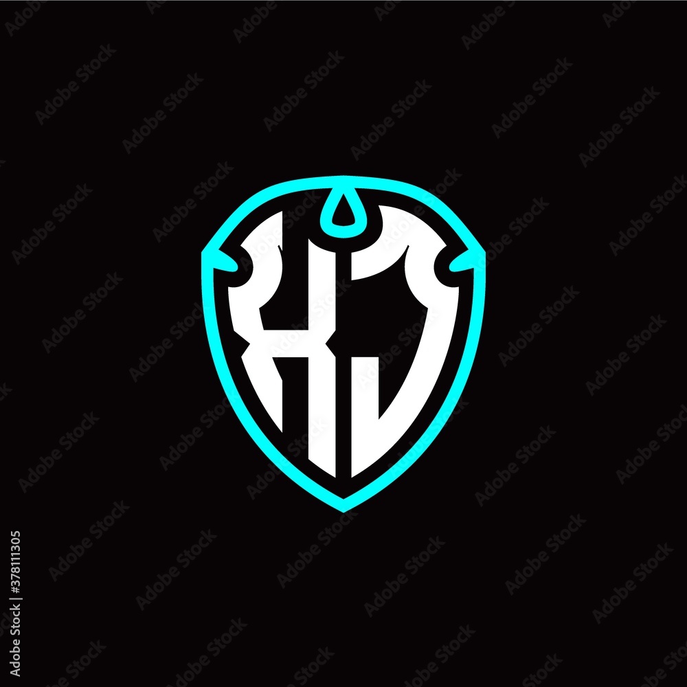 Initial X J letter with shield modern style logo template vector Initial X J letter with shield modern style logo template vector