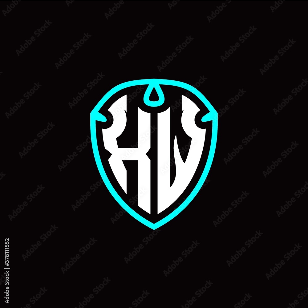 Initial X W letter with shield modern style logo template vector Initial X W letter with shield modern style logo template vector