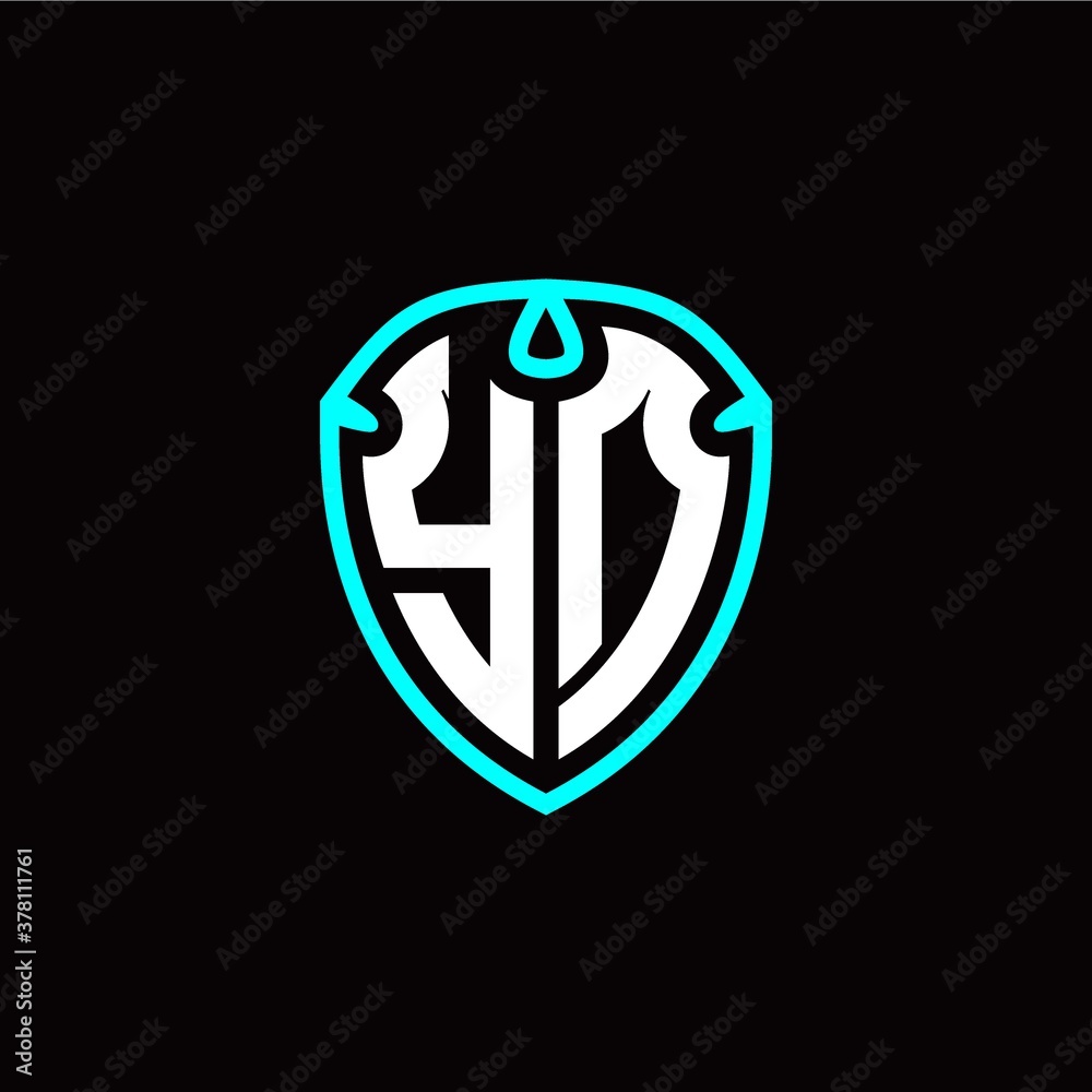 Initial Y D letter with shield modern style logo template vector Initial Y D letter with shield modern style logo template vector