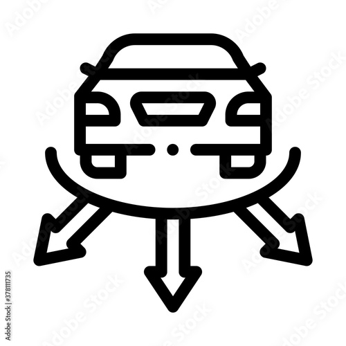 parktronic parking system icon vector. parktronic parking system sign. isolated contour symbol illustration