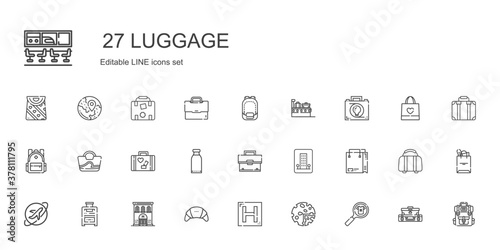 luggage icons set