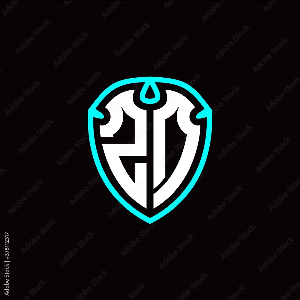 Initial Z D letter with shield modern style logo template vector Initial Z D letter with shield modern style logo template vector