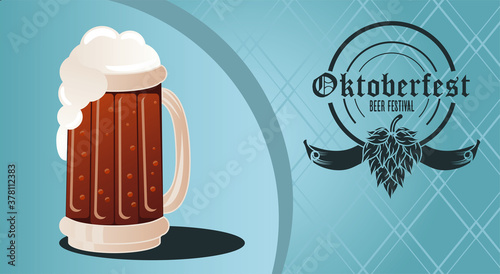 oktoberfest celebration festival poster with beer jar