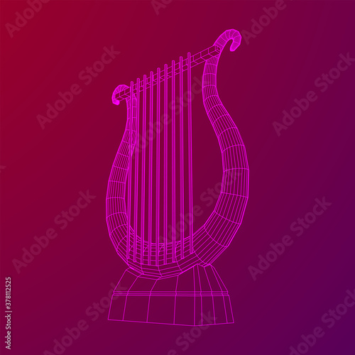 Ancient lyre or harp musical instrument