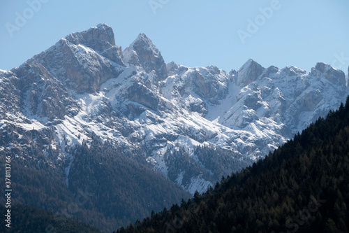 Der Rosengarten ist ein Hochgebirge in den Südtiroler Alpen. Alpen, Südtirol, UNESCO-Weltnaturerbe Italien, , Europa 