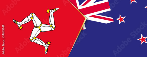 Isle of Man and New Zealand flags  two vector flags.