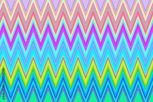 Colorful wavy zigzag stripes pattern. Horizontal chevron pattern. Digital illustration