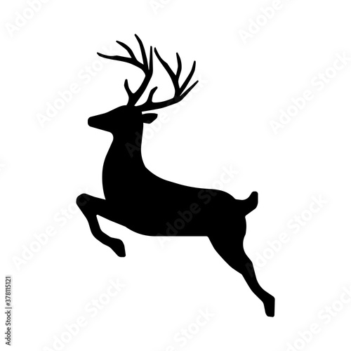 Vector illustration of deer isolated on white background.