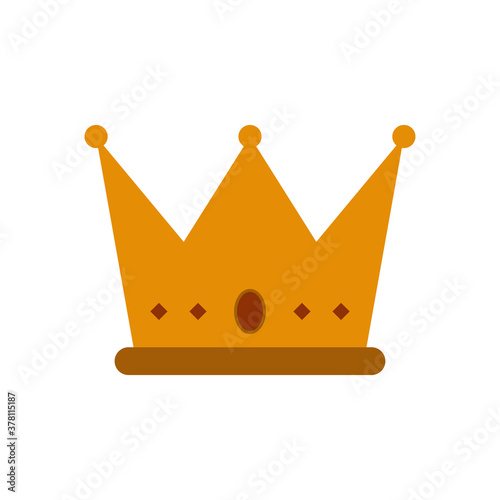 Flat icon crown isolated on white background. Vector illustration.