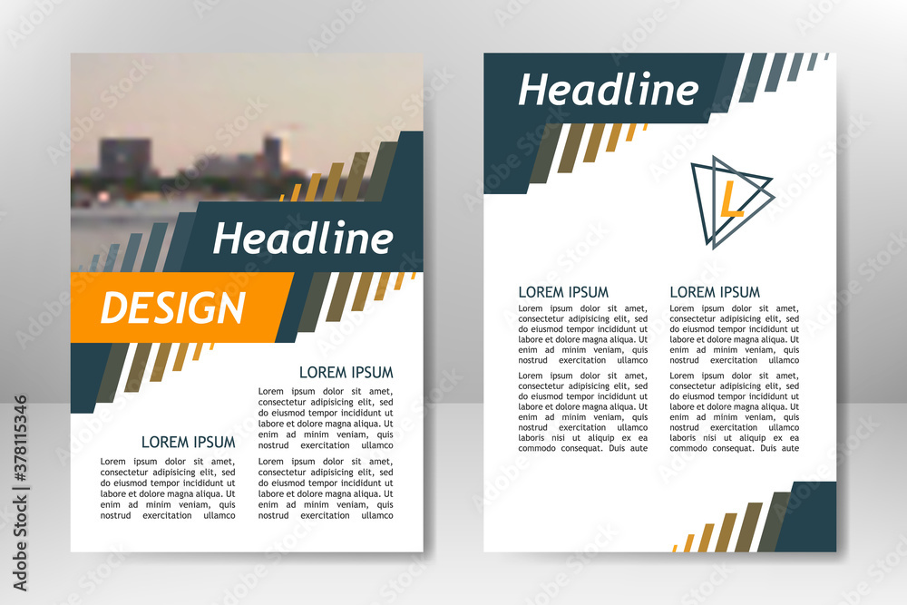 Fototapeta premium Flyer template design for business brochure, poster, booklet, presentation, annual report, magazine cover, team educational training. A4 vector