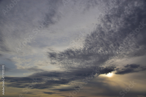 Cirrostratus clouds at the boundary of the cold front air mass. Natural background for graphic projects.