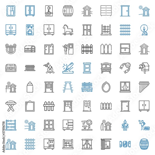 wooden icons set