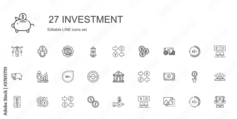 investment icons set