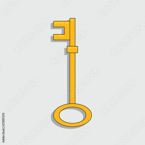 yellow flat design lock icon functions to lock the door