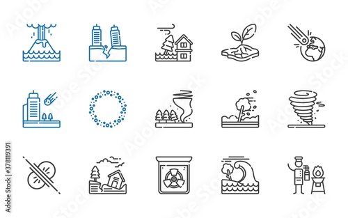 disaster icons set