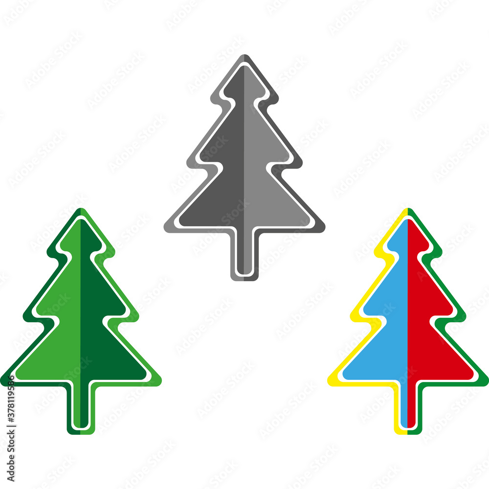 Set of three origami style christmas trees Set of three origami style christmas trees