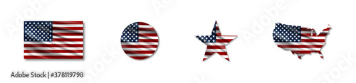 USA. American flag with usa map and stars. America. USA flag. Vector illustration