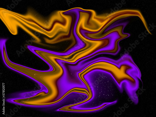 abstract light yellow and purple aurora watercolor luxury galaxy pattern color on black.