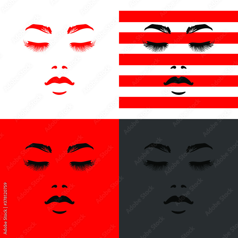 Fashion seamless pattern with woman face, abstract wallpaper, art background. Vector illustration Fashion seamless pattern with woman face, abstract wallpaper, art background. Vector illustration