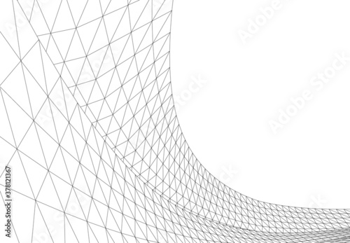 Abstract architecture. Mesh 3d background