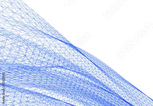 Abstract architecture. Mesh 3d background