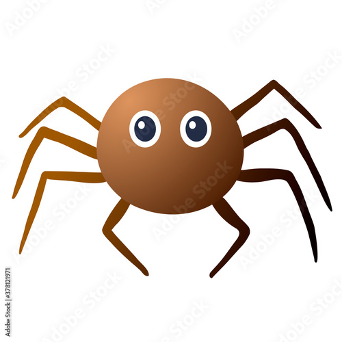 Cartoon vector spider on white background