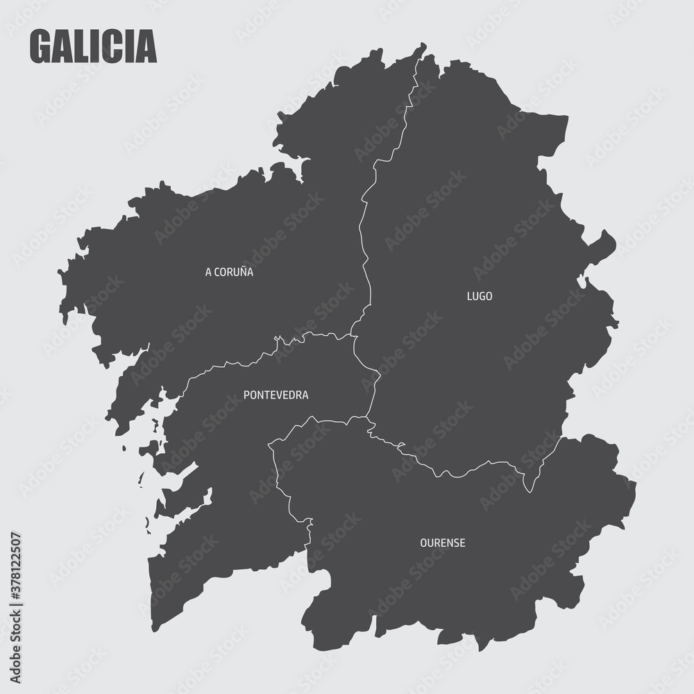 Galicia region map