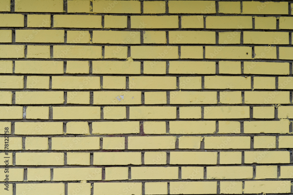 Fototapeta premium texture of yellow light brick wall, seamless texture