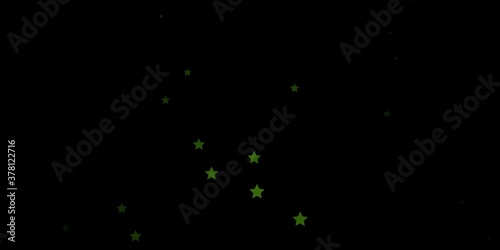 Dark Green vector template with neon stars. Modern geometric abstract illustration with stars. Design for your business promotion.