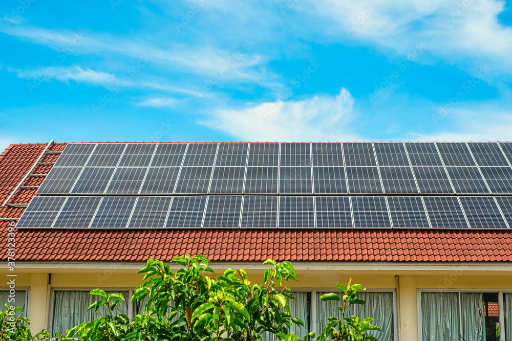 Fototapeta premium Solar panel on building roof