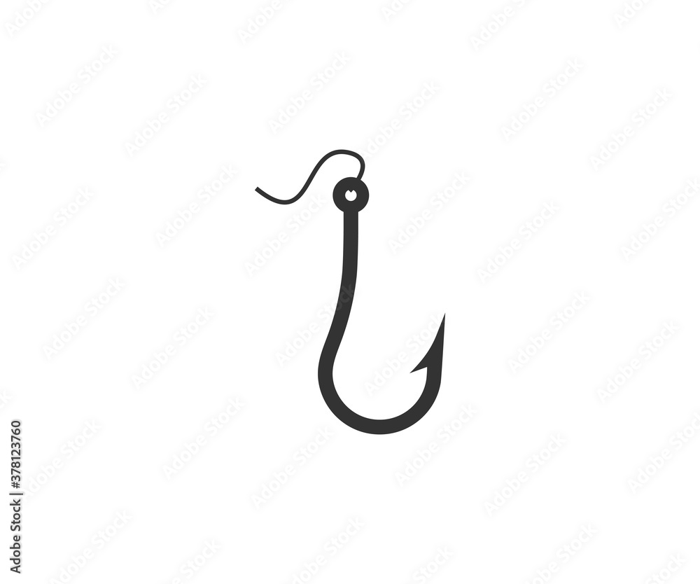 Catch, fishing, hook icon. Vector illustration, flat design.