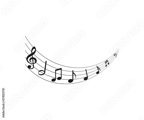 Audio, music note, notes icon. Vector illustration, flat design.