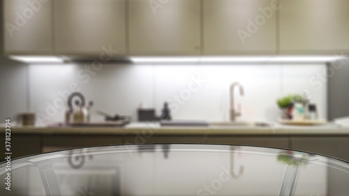 table background of free space and kitchen interior 