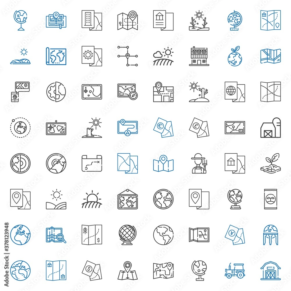 land icons set land icons set