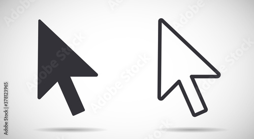Cursor vector icons filled and outline version