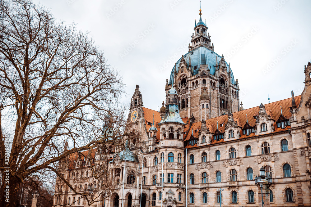 Fototapeta premium Antique building view in Old Town, Hanover, Germany.