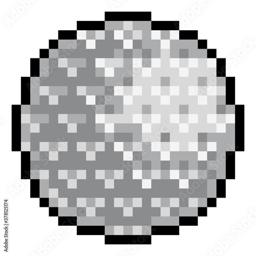 A golf ball eight bit retro video game style pixel art sports icon