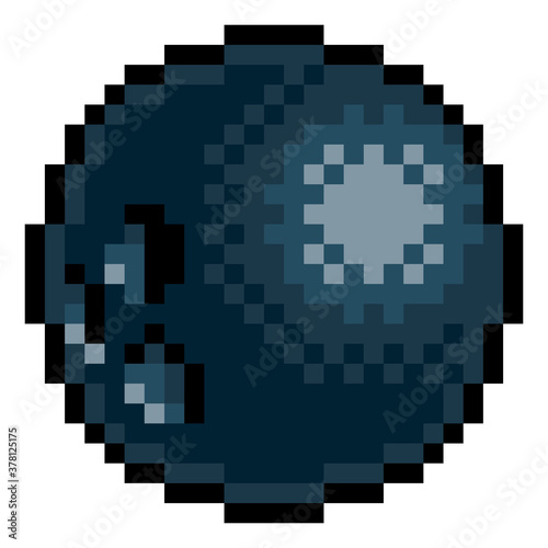 A ten pin bowling ball eight bit retro video game style pixel art sports icon