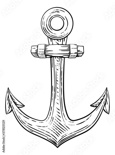 An anchor from a boat or sh...