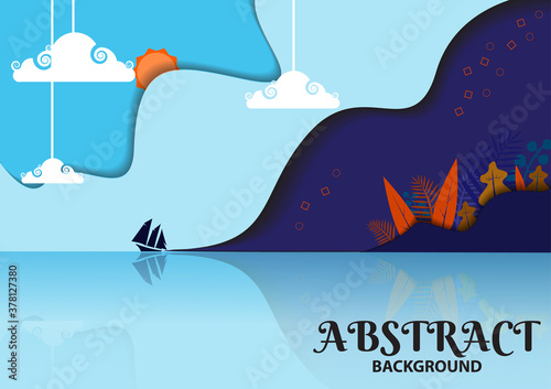 abstract background whale in the sea with full of color