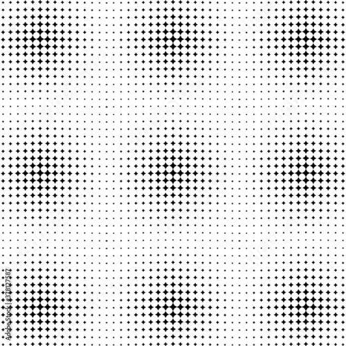 seamless halftone pattern with circles, halftone dotted backdrop. Radiating from the center starburst, Comic background, Pop art style.