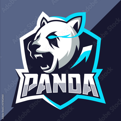 panda mascot esport logo design