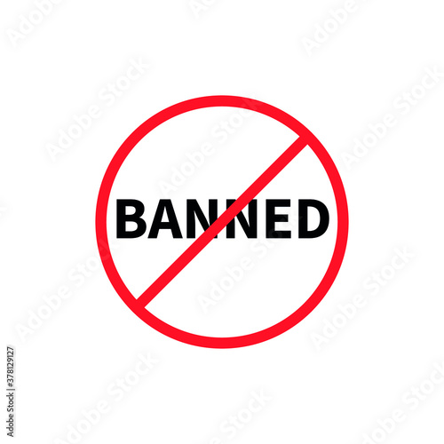 Free Download red banned word sign with square - GFXLoad