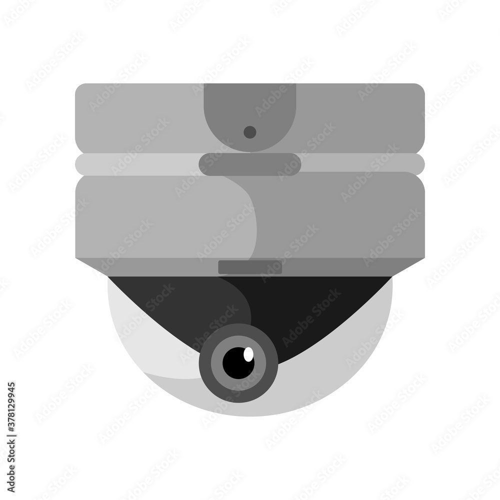 Round and long CCTV camera on white backdrop. Equipment surveillance for protection, safety and watching style flat design. Round and long CCTV camera on white backdrop. Equipment surveillance for protection, safety and watching style flat design.