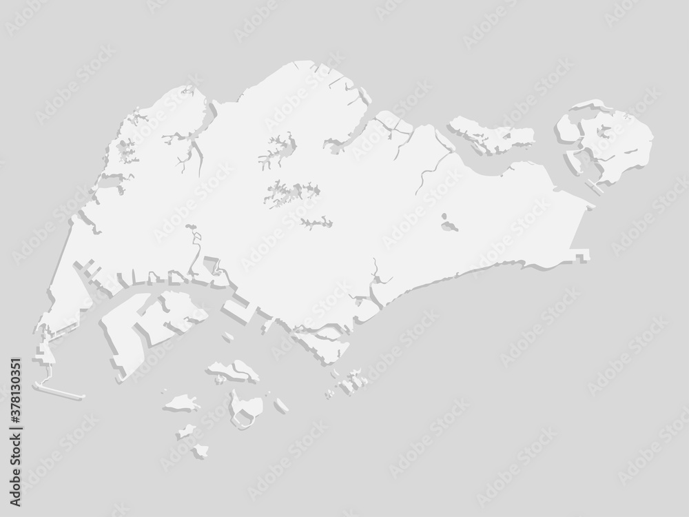 Vector islands Asia map country Singapore template